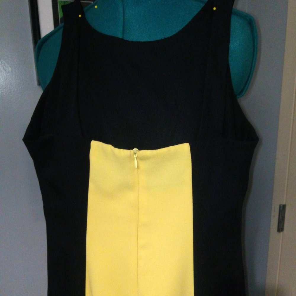 Ellen K Colorblocked Maxi Dress in Black & Yellow Sz 10 NEW - Picture 6 of 14
